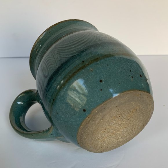 2 Hand Thrown Studio Art Pottery Mugs Blue Artisan Handcrafted Signed - Picture 5 of 13